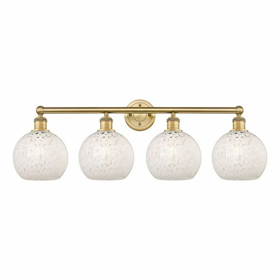 Innovations Lighting - White Mouchette - 4 Light Bath Vanity In Modern
