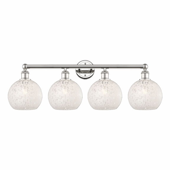 Innovations Lighting - White Mouchette - 4 Light Bath Vanity In Modern
