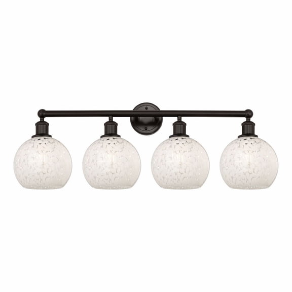 Innovations Lighting - White Mouchette - 4 Light Bath Vanity In Modern