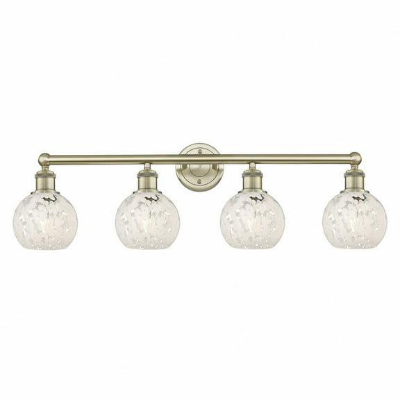 Innovations Lighting - White Mouchette - 4 Light Bath Vanity In Modern