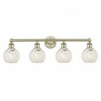 Innovations Lighting - White Mouchette - 4 Light Bath Vanity In Modern
