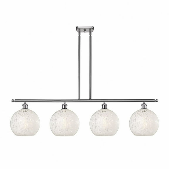 Innovations Lighting - White Mouchette - 4 Light Stem Hung Island In Modern