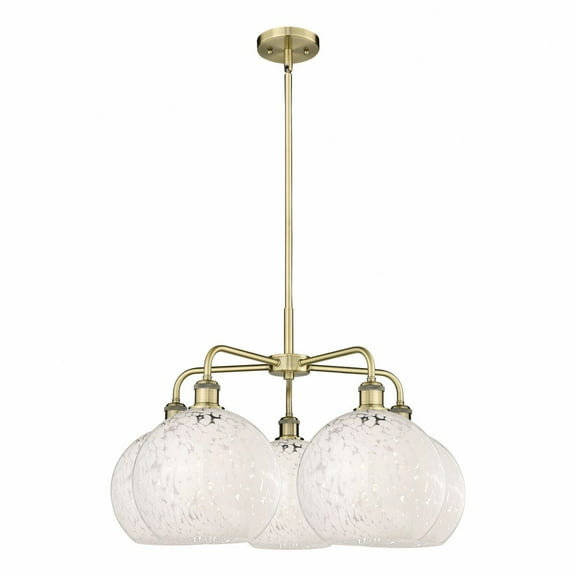 Innovations Lighting - White Mouchette - 5 Light Stem Hung Chandelier In Modern