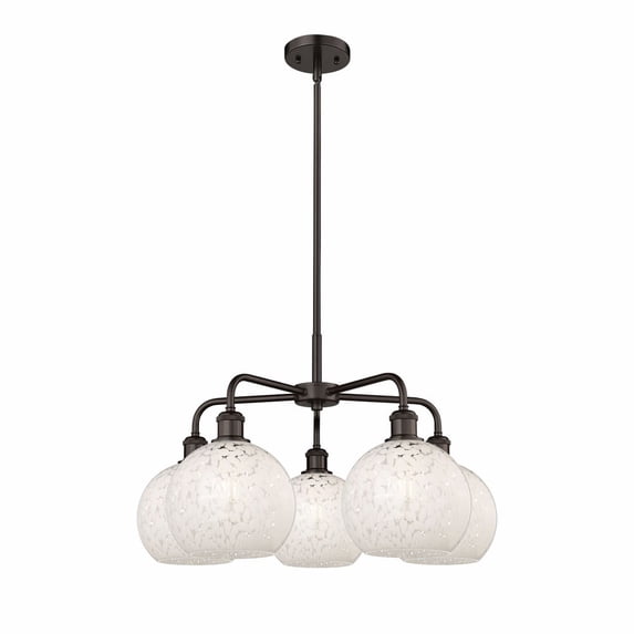 Innovations Lighting - White Mouchette - 5 Light Stem Hung Chandelier In Modern