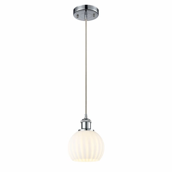 Innovations Lighting - White Venetian - 1 Light Cord Hung Mini Pendant In Modern
