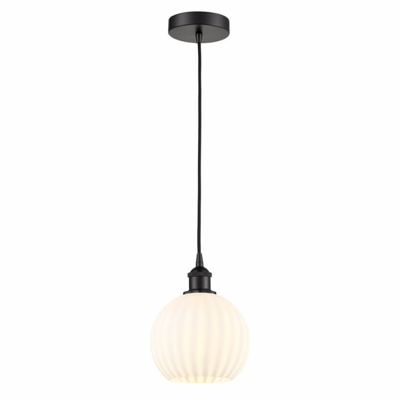 Innovations Lighting - White Venetian - 1 Light Cord Hung Mini Pendant In Modern