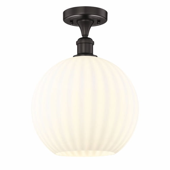 Innovations Lighting - White Venetian - 1 Light Semi-Flush Mount In Modern