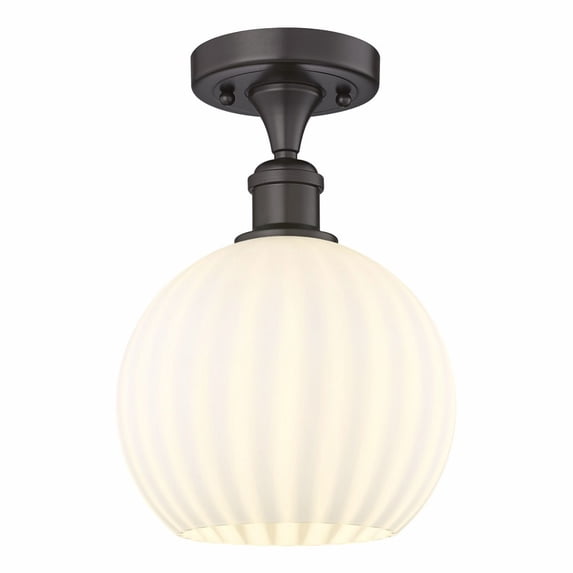 Innovations Lighting - White Venetian - 1 Light Semi-Flush Mount In Modern