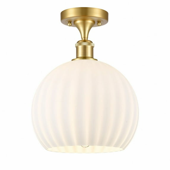 Innovations Lighting - White Venetian - 1 Light Semi-Flush Mount In Modern