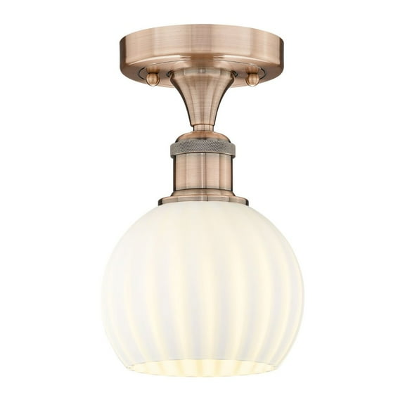 Innovations Lighting - White Venetian - 1 Light Semi-Flush Mount In Modern