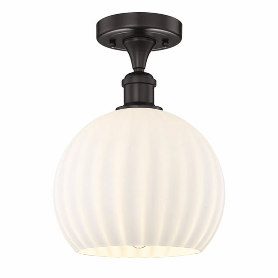 Innovations Lighting - White Venetian - 1 Light Semi-Flush Mount In Modern