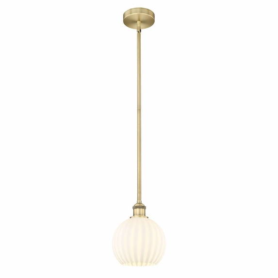Innovations Lighting - White Venetian - 1 Light Stem Hung Mini Pendant In Modern