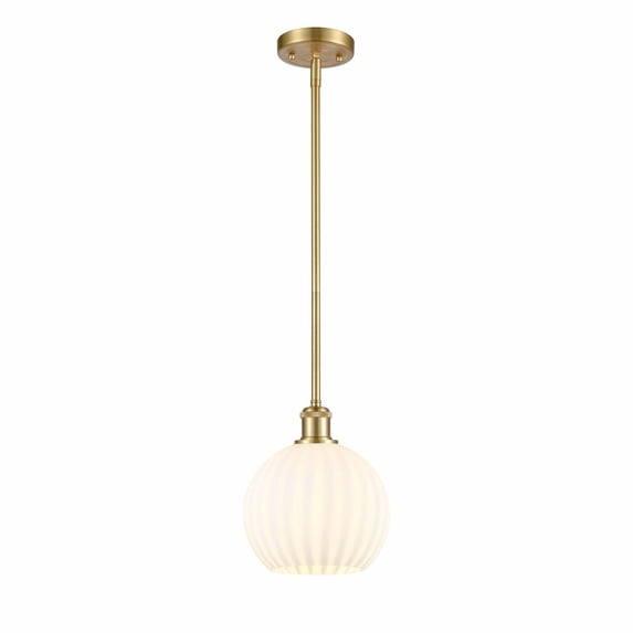Innovations Lighting - White Venetian - 1 Light Stem Hung Mini Pendant In Modern