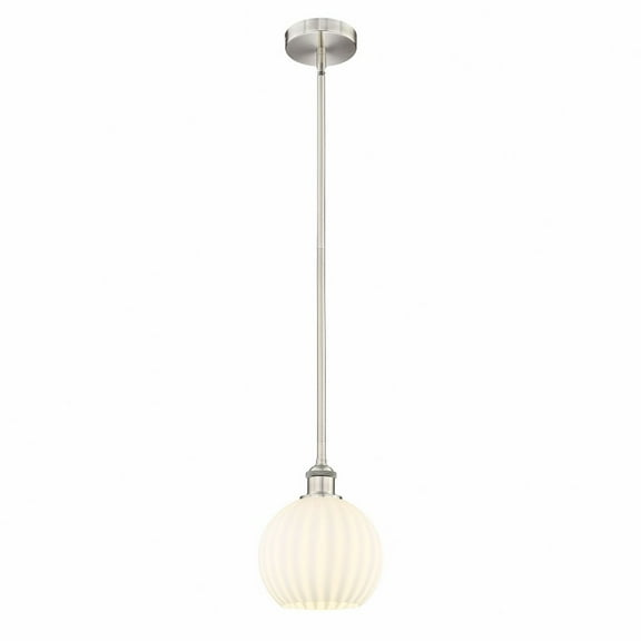 Innovations Lighting - White Venetian - 1 Light Stem Hung Mini Pendant In Modern