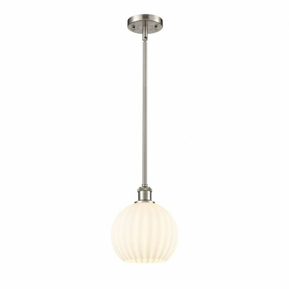 Innovations Lighting - White Venetian - 1 Light Stem Hung Mini Pendant In Modern