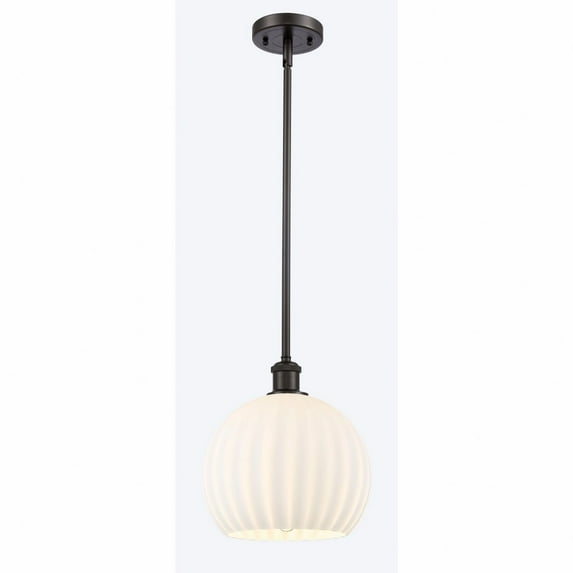 Innovations Lighting - White Venetian - 1 Light Stem Hung Mini Pendant In Modern