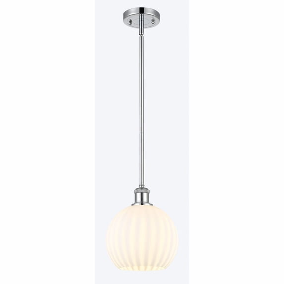 Innovations Lighting - White Venetian - 1 Light Stem Hung Mini Pendant In Modern