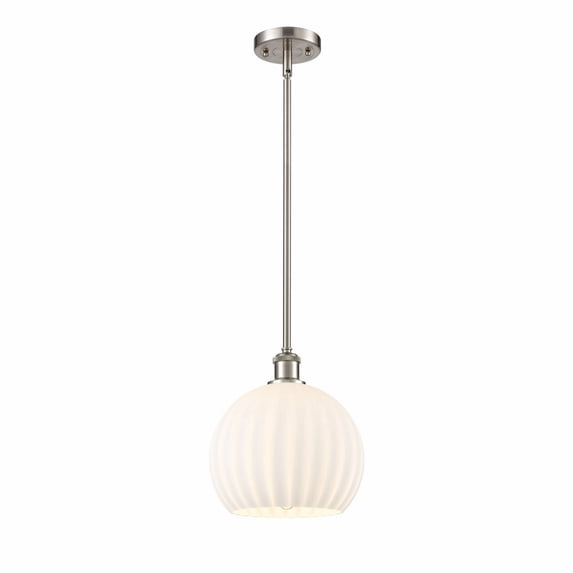 Innovations Lighting - White Venetian - 1 Light Stem Hung Mini Pendant In Modern