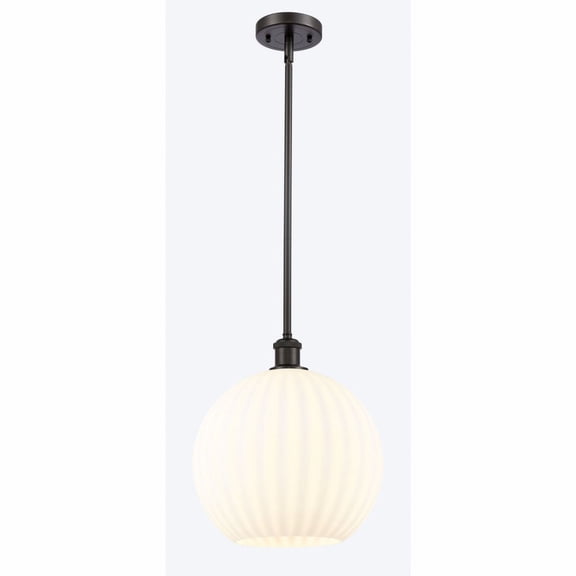 Innovations Lighting - White Venetian - 1 Light Stem Hung Pendant In Modern