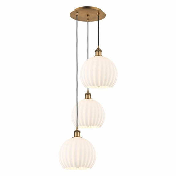 Innovations Lighting - White Venetian - 3 Light Cord Hung Multi Pendant In