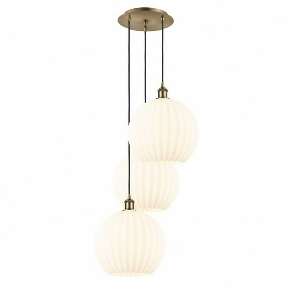 Innovations Lighting - White Venetian - 3 Light Cord Hung Multi Pendant In