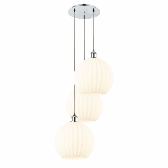 Innovations Lighting - White Venetian - 3 Light Cord Hung Multi Pendant In