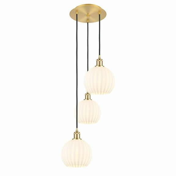 Innovations Lighting - White Venetian - 3 Light Cord Hung Multi Pendant In