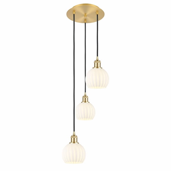 Innovations Lighting - White Venetian - 3 Light Cord Hung Multi Pendant In