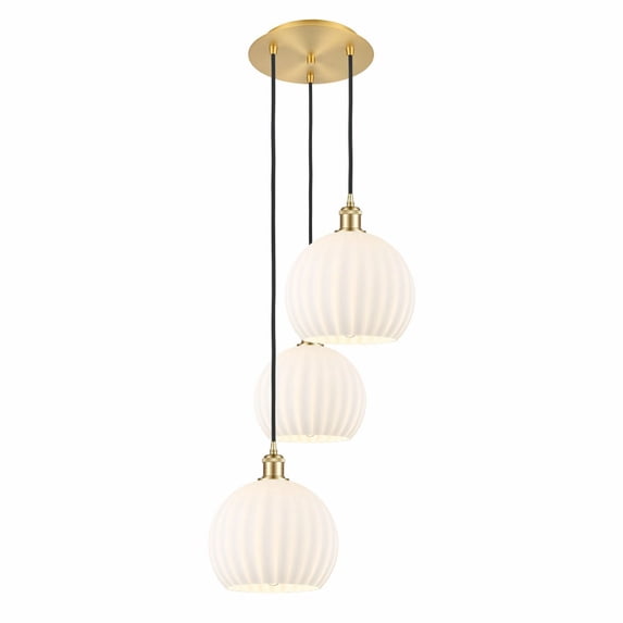 Innovations Lighting - White Venetian - 3 Light Cord Hung Multi Pendant In