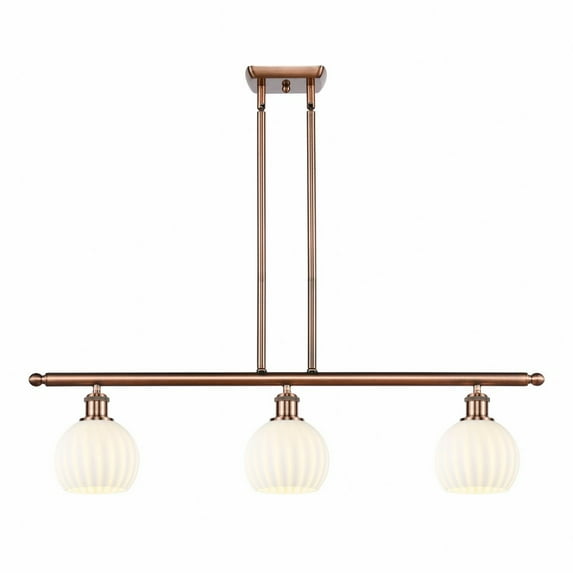 Innovations Lighting - White Venetian - 3 Light Stem Hung Island In Modern