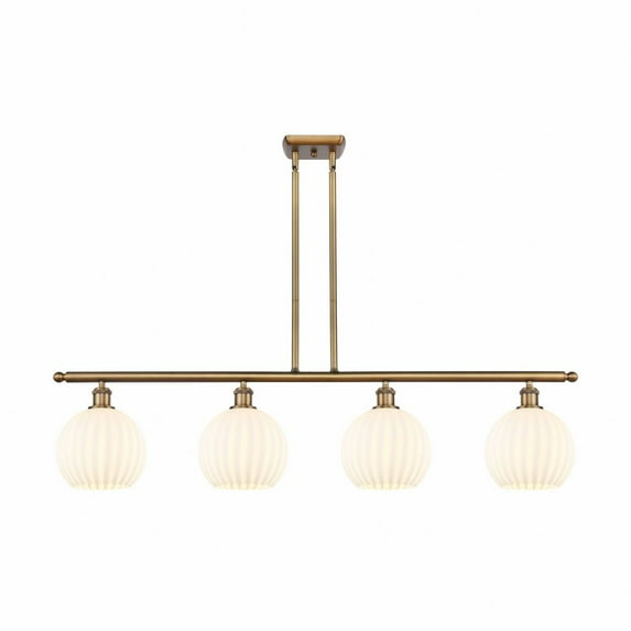 Innovations Lighting - White Venetian - 4 Light Stem Hung Island In Modern