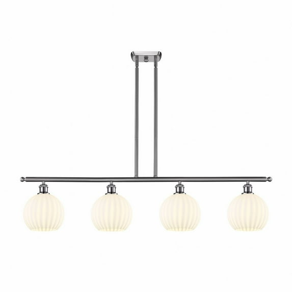 Innovations Lighting - White Venetian - 4 Light Stem Hung Island In Modern