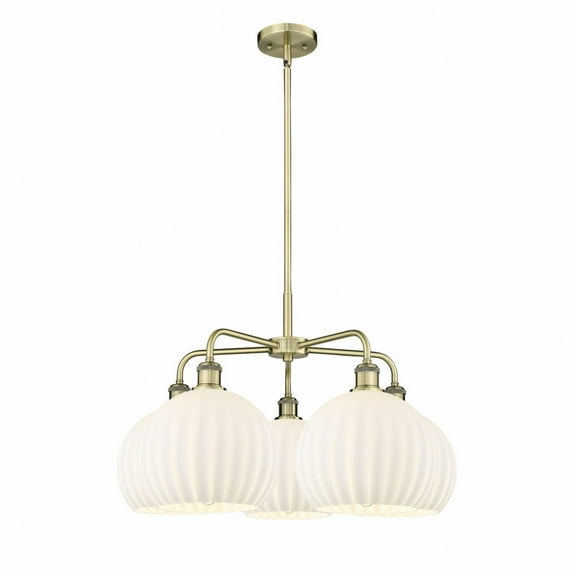 Innovations Lighting - White Venetian - 5 Light Stem Hung Chandelier In Modern