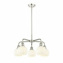 Innovations Lighting - White Venetian - 5 Light Stem Hung Chandelier In Modern