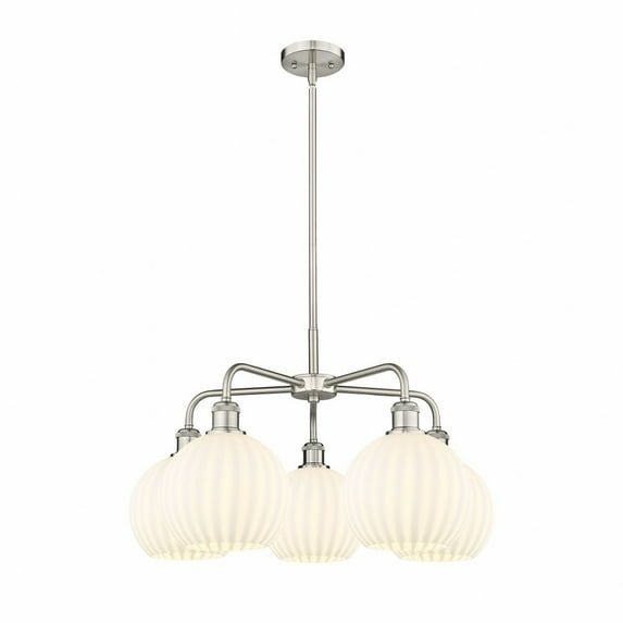 Innovations Lighting - White Venetian - 5 Light Stem Hung Chandelier In Modern