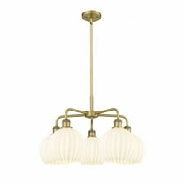 Innovations Lighting - White Venetian - 5 Light Stem Hung Chandelier In Modern