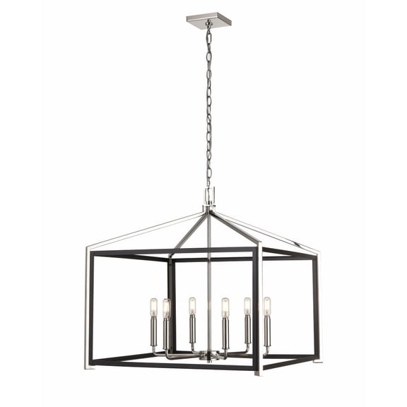 Innovations Lighting  Wiscoy - 6 Light 24" Chain Hung Chandelier Black Polished Nickel