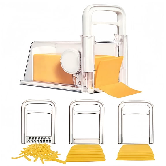 YAKESD 4-in-1 Butter Cutter Cheese Slicer with Storage, Stainless Steel Blade, 1 Pack, 9" x 5" x 5"