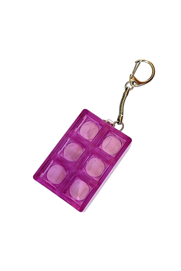Innovative 6 Keyboard Toy Crystal Keycap Keychain Stress Relief Fingertip Gadget Toy Clicking