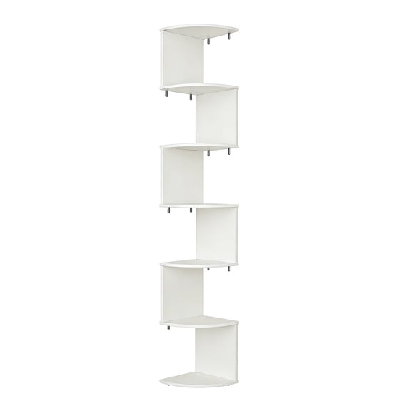 Innovative 7 Step Ladder Pattern Corner Shelf Solution For Creating Trendy Display Spaces On Empty partitions