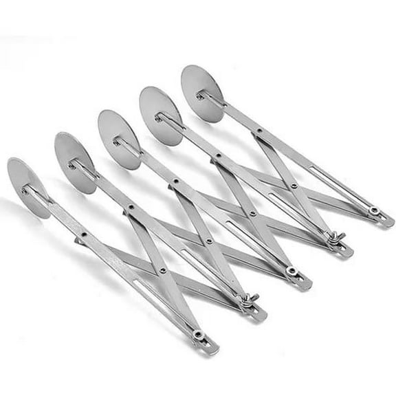 Innovative Adjustable Pastry Cutter Roller, Stainless Steel Five-Wheel Cutter For Safe Precise Cutting, Expandable Dough Cutter Offers Time Saving Baking And Uniform Portions,