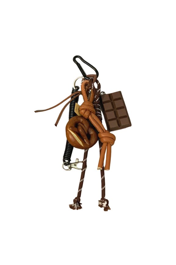 Innovative Bagel Chocolate Designs Rope Keyring Bag Accessory Pendant Key Holder Unique Keyring for Backpack Decoration