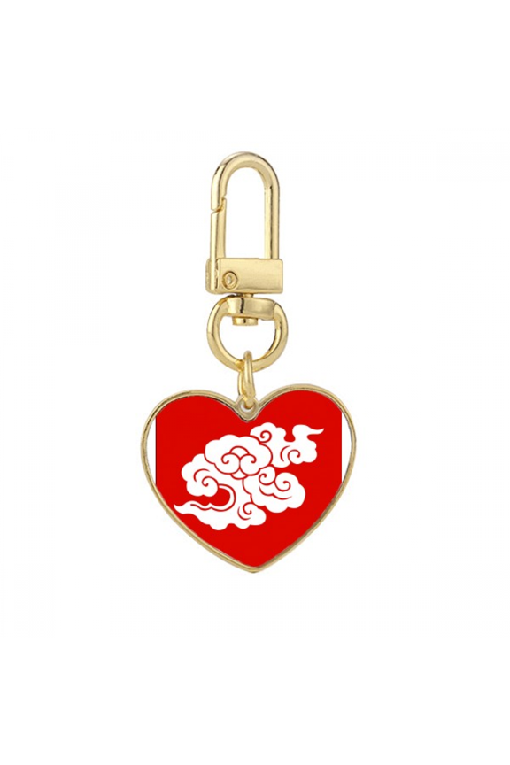 Innovative Clouds Art Deco Fashion Gold Heart Keychain Metal Keyring Holder