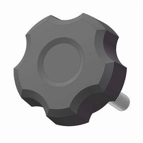 Fluted Knob with Screw, 1/4-20 Thread Size, 1.00"L, Steel GN4C1000F4---21