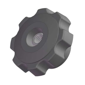 Fluted Knob Soft Touch, 5/16-18 Thread Size, 1.25"L, Steel