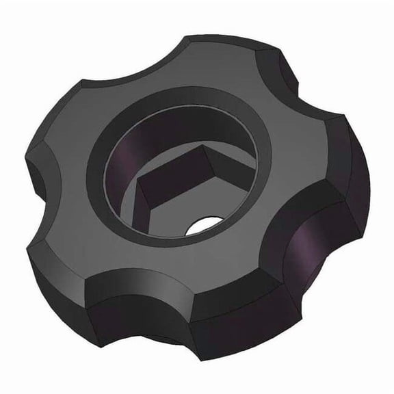 Snap Lock Fluted Knob, 3/8" Thread Size, 1-3/4" Dia. GNH3-HEXF4-----