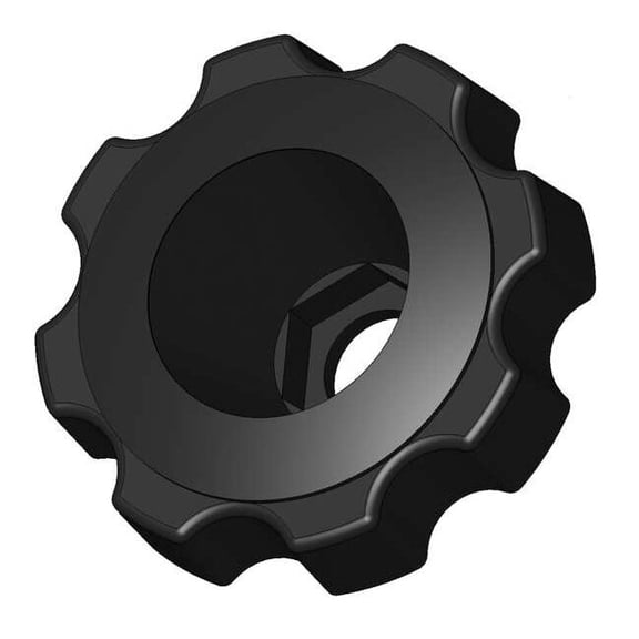 Snap Lock Fluted Knob, 1/2" Thread Size, 2-3/8" Dia.