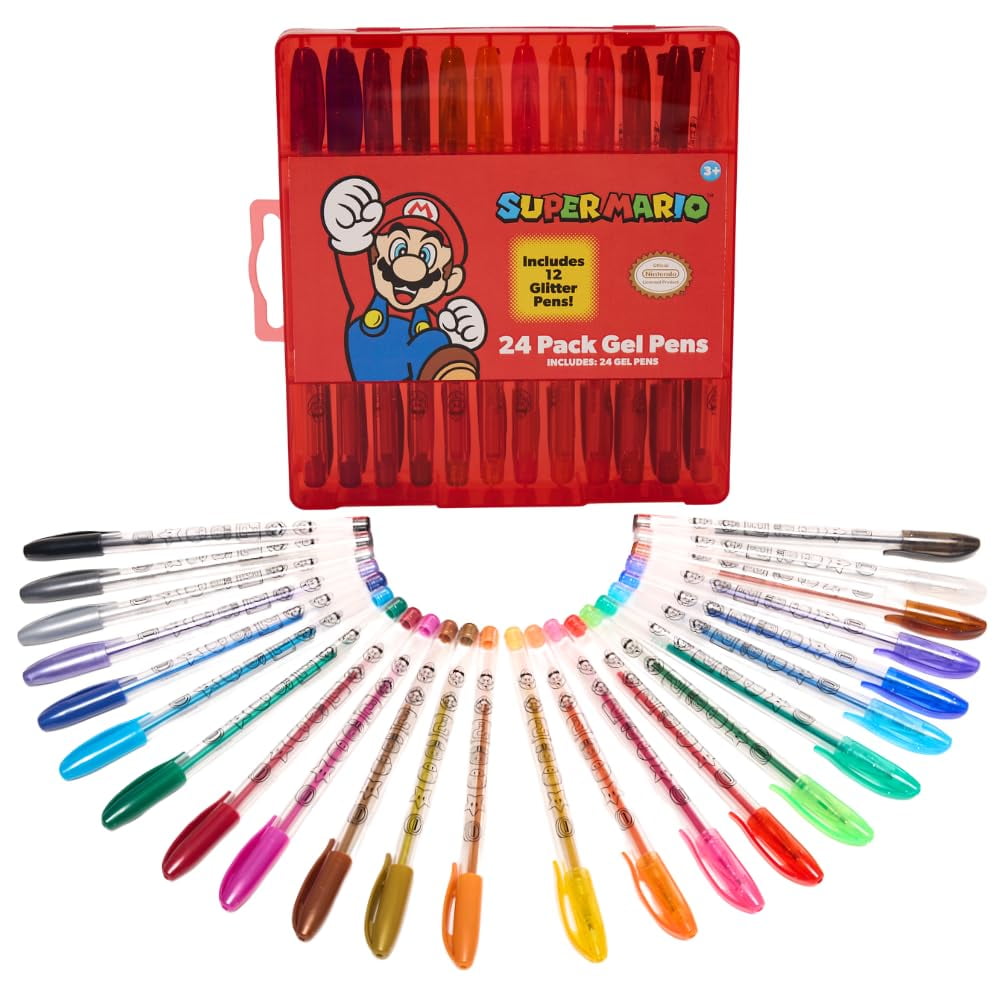 Innovative Designs Nintendo Super Mario Gel Pen Set for Kids, Mario and ...