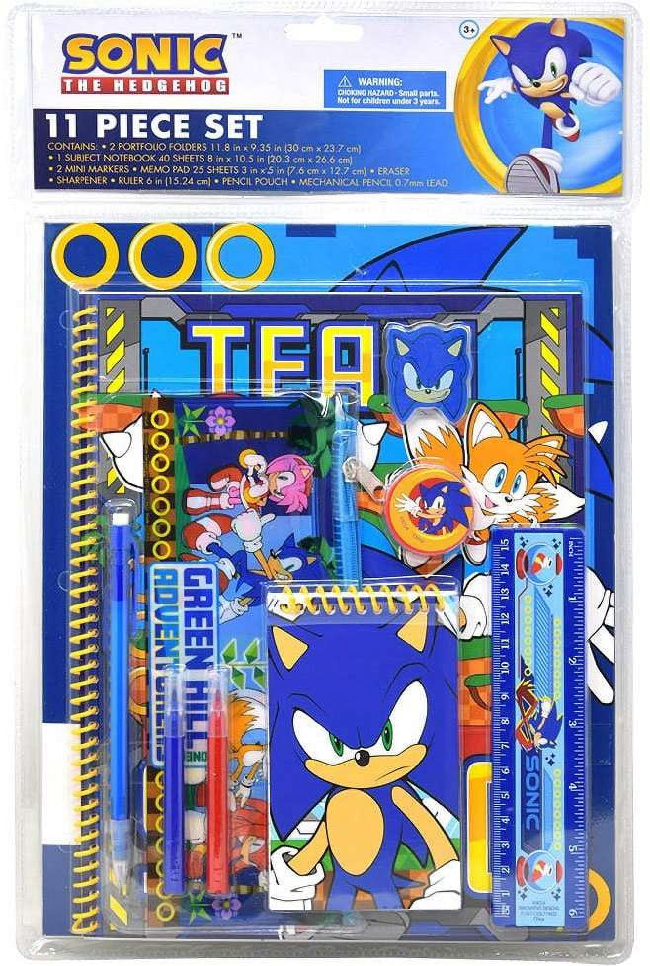 Innovative Designs Sonic Hedgehog with Pencil Pouch, 8.5in x 11in, Assorted, 40 Sheets, 11 Count