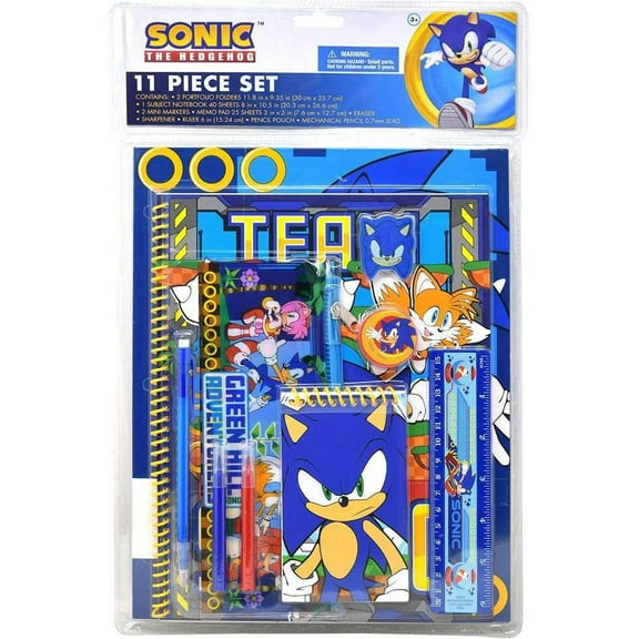 Innovative Designs Sonic Hedgehog with Pencil Pouch, 8.5in x 11in, Assorted, 40 Sheets, 11 Count
